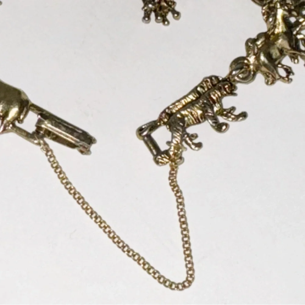 Noah’s Ark Baby Bracelet Gold Plated Safety Chain Bible Animals Old Testament